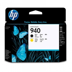 Czarna (black) i żółta (yellow) głowica drukująca HP 940 (C4900A)